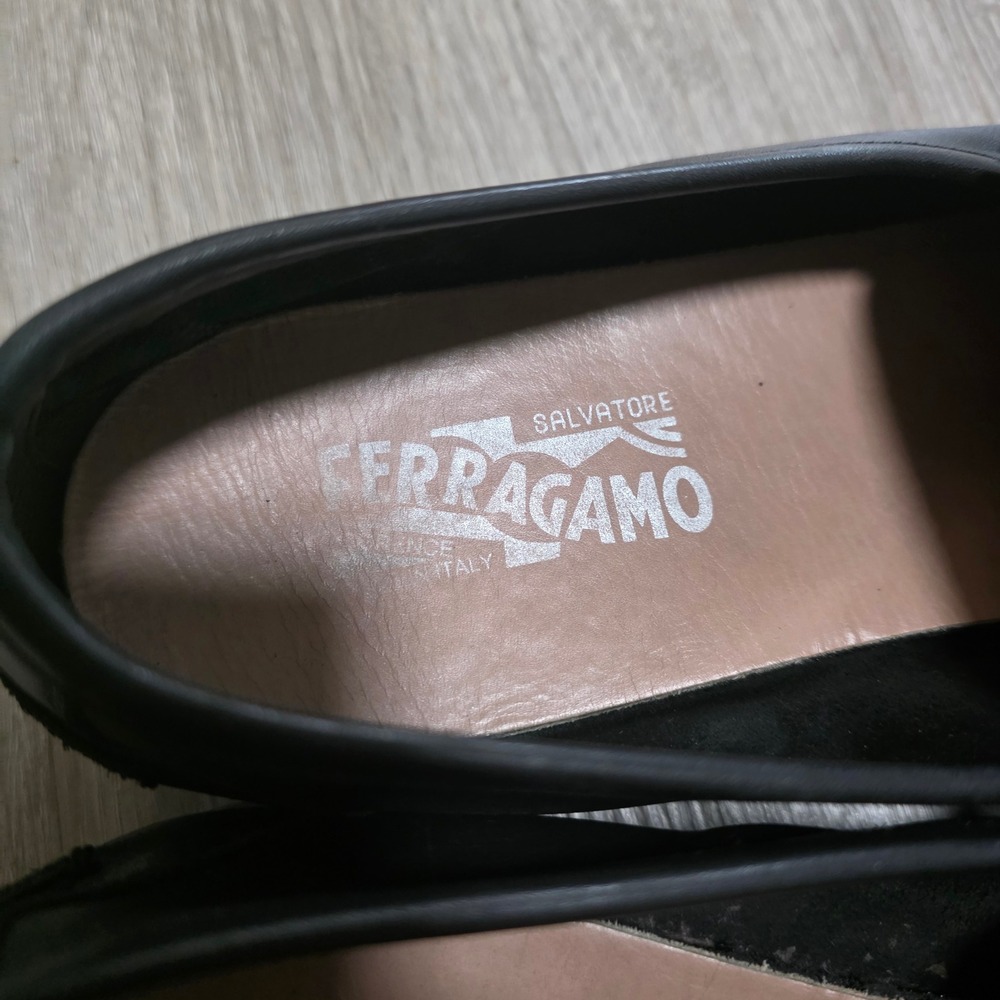 Salvatore Ferragamo Mens 11.5 2E Black Leather Gancini Bit Loafers Made in Italy - Picture 10 of 11